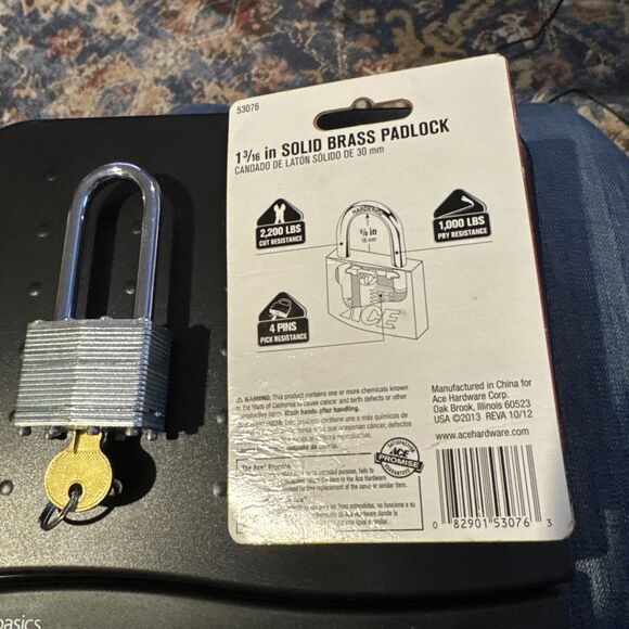 Ace Solid Brass General Security  Padlock- Keys Included & Unbranded Used 1 Key - Picture 2 of 8